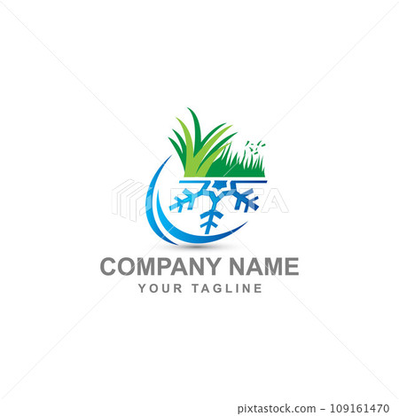 Illustration graphic vector of commercial lawncare and snow removal services company. 109161470