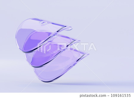 3d render glass transparent circle curve wave discs with layers effect. Abstract purple geometric background, clear circular plates with light refraction prism crystal, round disks. 3D illustration 3d render glass transparent circle curve wave discs with layers effect. Abstract purple geometric background, clear circular plates with light refraction prism crystal, round disks. 3D illustration 109161535
