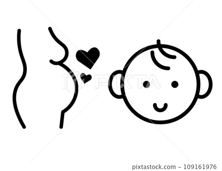 Pregnant woman baby icon Pregnant woman baby icon 109161976