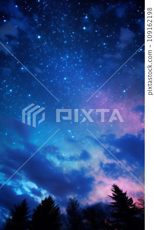 Fantastic gradation color starry sky AI generated image AI image 109162198