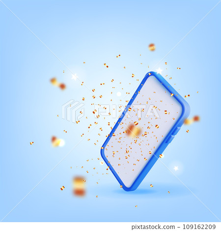 3D Party Confetti on Mobile Phone 109162209