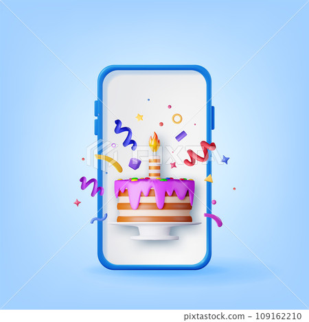 Render Phone with Chocolate Cake Decorated with Render Phone with Chocolate Cake Decorated with 109162210