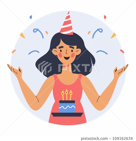 Happy Birthday celebrate girl illustration Happy Birthday celebrate girl illustration 109162638