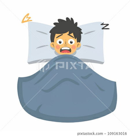 Sad boy in night crying illustration 109163016