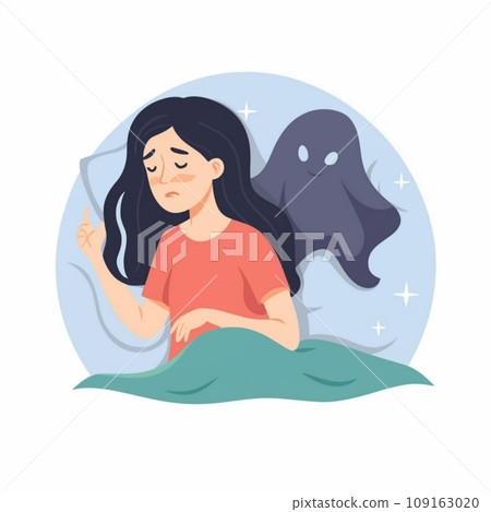 Sad girl in night ghost dream 109163020