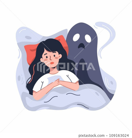 Sad girl in night ghost dream 109163024