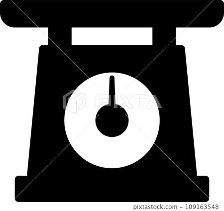 A simple monochrome illustration of a scale 109163548
