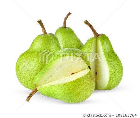 green pears isolated on white background 109163764