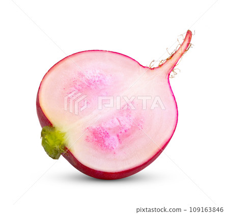 Red radish isolated on white background. Red radish isolated on white background. 109163846
