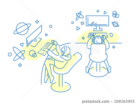 Illustration material: People investigating_report_at home 109163955