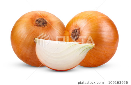 Onion bulbs isolated on white background Onion bulbs isolated on white background 109163956