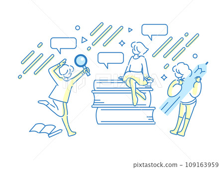 Illustration material: People investigating_report_at home Illustration material: People investigating_report_at home 109163959