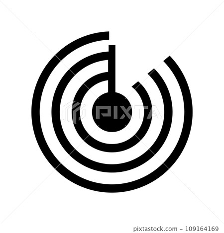 Vector radar icon - linear radiolocation sign Vector radar icon - linear radiolocation sign 109164169