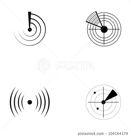 Vector radar icon - linear radiolocation sign - Stock Illustration ...