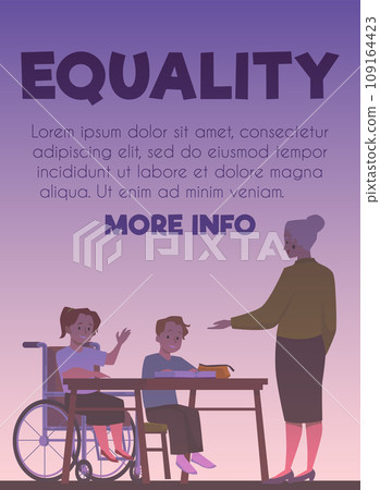 Equality concept poster with inclusive class and text space. Equality concept poster with inclusive class and text space. 109164423