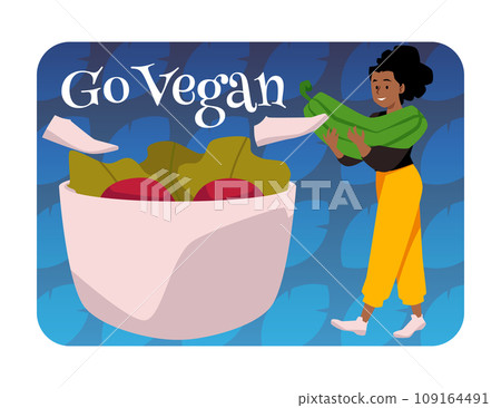 Vegan lifestyle and healthy nutrition banner template, vector illustration. Vegan lifestyle and healthy nutrition banner template, vector illustration. 109164491