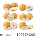 Chinese pear on white background 109164802