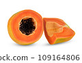 papaya isolated on white background 109164806