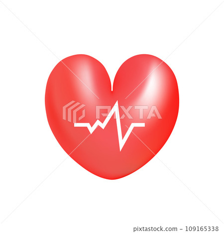 3D Heart with pulse vector illustration design. 3D Heart with pulse vector illustration design. 109165338