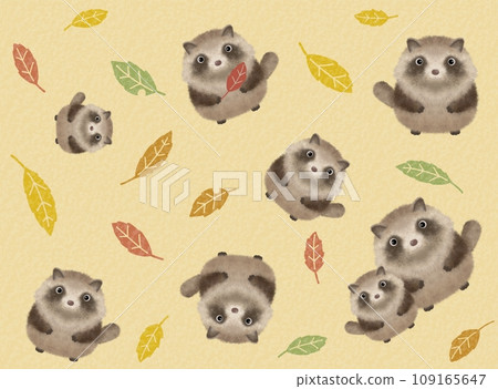 Raccoon seamless pattern C-4 109165647