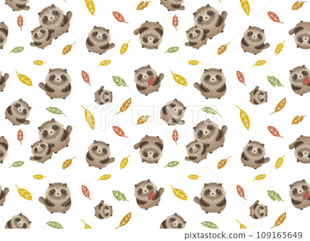 Raccoon seamless pattern C-6 PNG 109165649
