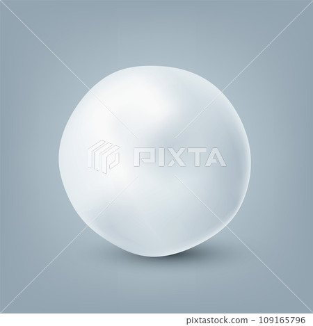 Realistic snowballs collection. Frozen ice ball, white snow. Winter decoration element for Christmas or New Year. Vector illustration 109165796