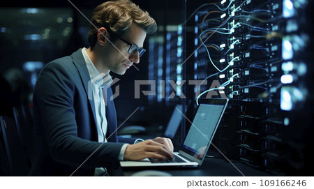 Admin Man in Data Center Admin Man in Data Center 109166246
