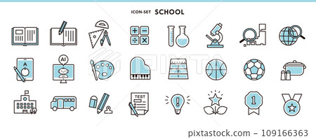 Simple and cute school & learning icons 109166363