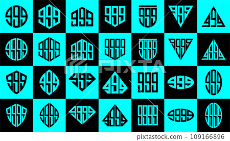 Geometry line lowercase letter G GGG GGGG logo, number 9 999 9999 design 109166896
