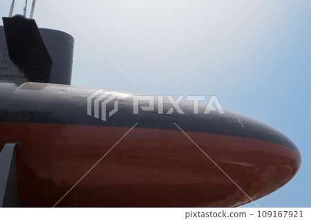 日本海上自衛隊湯潮潛艇的船頭和帆 日本海上自衛隊湯潮潛艇的船頭和帆 109167921