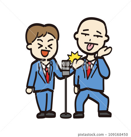 Manzai artist illustration_blur and tsukkomi 109168450