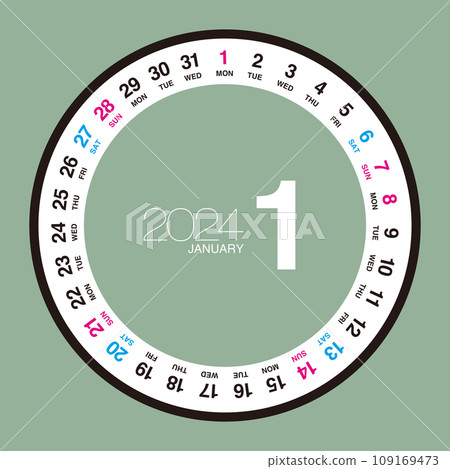 2024 circular calendar_January 2024 circular calendar_January 109169473