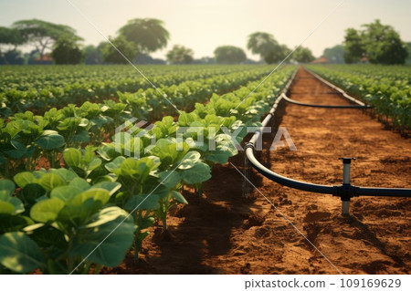 Modern Drip Irrigation Technology Ensuring Water Conservation in Agricultural Practices 109169629