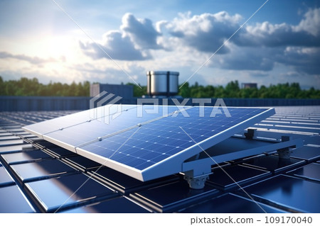 Embracing Sustainable Living: Solar Panel on the Roof of a Residential House Embracing Sustainable Living: Solar Panel on the Roof of a Residential House 109170040