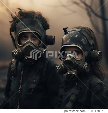 Post-Apocalyptic Companions: Children in Survival Gear. AI generation Post-Apocalyptic Companions: Children in Survival Gear. AI generation 109170140