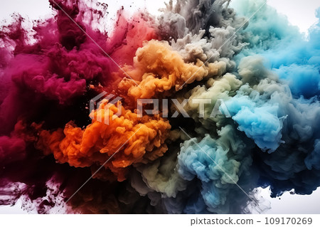 Warm Spectrum Surge: Dynamic Smoke Interaction in Red and Orange. AI generation Warm Spectrum Surge: Dynamic Smoke Interaction in Red and Orange. AI generation 109170269