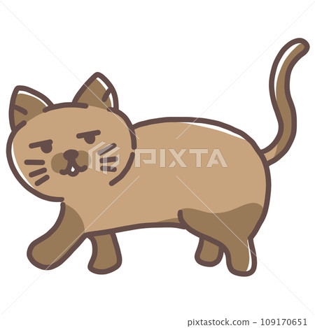 Brown Cat Cartoon Character 109170651