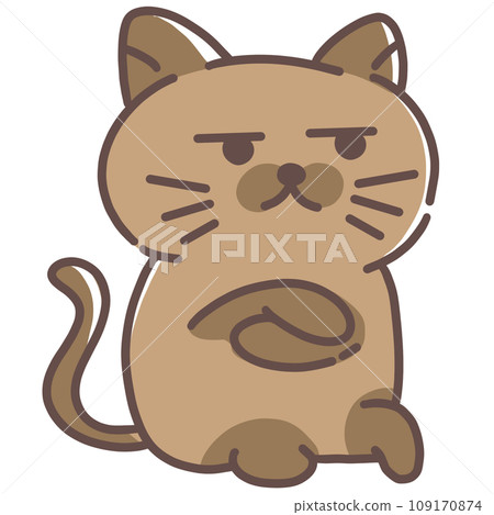 Brown Cat Cartoon Character 109170874