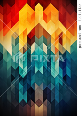 Geometric Pattern with Colorful Triangles. AI generation Geometric Pattern with Colorful Triangles. AI generation 109171182