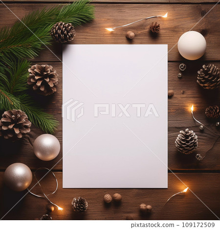 Beautiful Christmas Composition with Blank Card 109172509