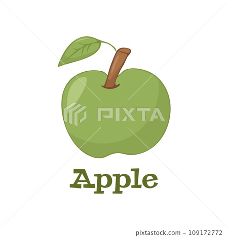 Vector Illustration Of green Apple on a white background Vector Illustration Of green Apple on a white background 109172772