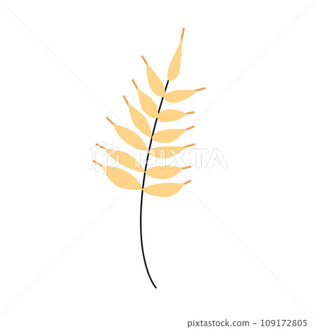Flat Vector illustration of wheat on a white background Flat Vector illustration of wheat on a white background 109172805