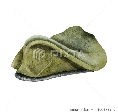Soldier green beret of Army Special Forces with no emblem watercolor Illustration isolated on white background. Israel army kumta clothing for military border police Soldier green beret of Army Special Forces with no emblem watercolor Illustration isolated on white background. Israel army kumta clothing for military border police 109173319