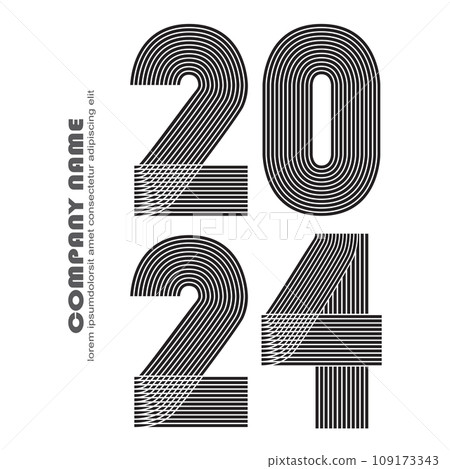 Modern Annual report background vector illustration. Minimal abstract graphic design. Trendy 2024 for banner poster greeting card celebration event template post story social media layout flyer party 109173343