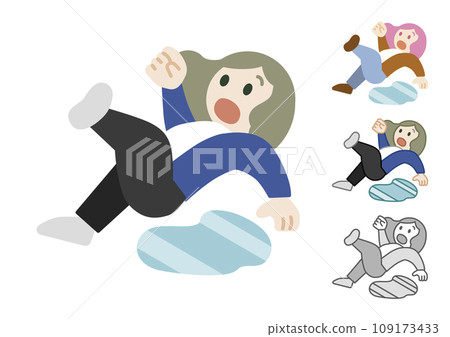 Flip-over person - long hair woman long sleeves 109173433