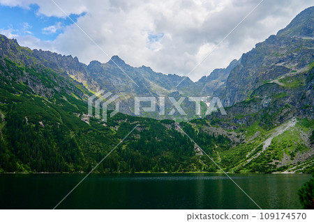 Mountains range near lake at summer day 109174570