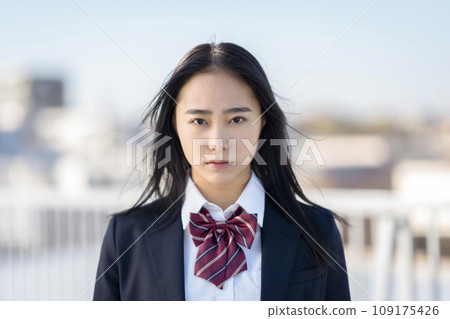 Portrait of a high school girl looking at the camera 109175426