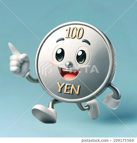 100日圓硬幣風格插畫 109175569