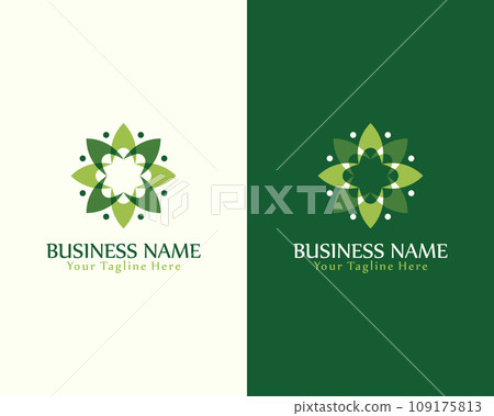 Green mandala flower natural healthcare illustration logo vector design template 109175813