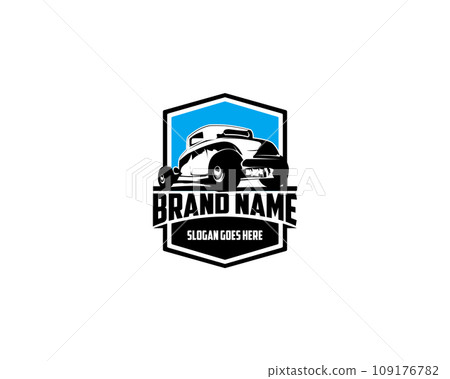 1932 Ford coupe car. Vintage car logo silhouette. isolated white background view from behind. Best for logo, badge, emblem, icon, sticker design 1932 Ford coupe car. Vintage car logo silhouette. isolated white background view from behind. Best for logo, badge, emblem, icon, sticker design 109176782